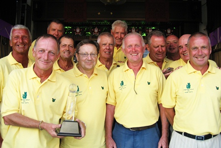 The victorious boys from Jomtien Golf pose for a photo after defeating the Backyard Golf Society at Emerald.